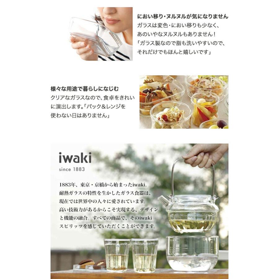イワキ (iwaki) パック＆レンジ 角型3点セット 森の中で PS-PRNSNE3