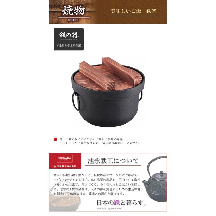 池永鉄工 美味しいご飯 鉄釜 2合用 312707 : グラスゴー - 通販