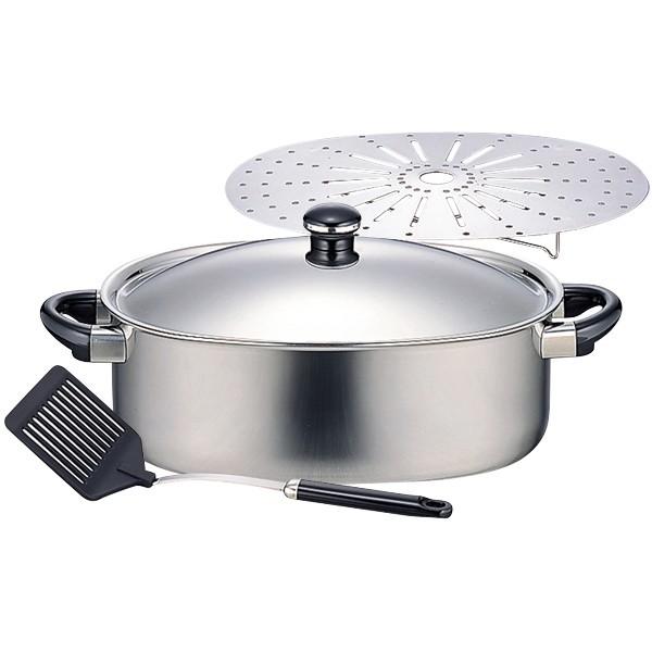 宮崎製作所 オブジェ スチームプレート付 OJ-65 販売 両手鍋 楕円鍋