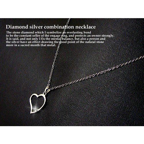 天然ダイヤモンド入りシルバー925製ネックレス/天然ダイヤモンド0.01ct 