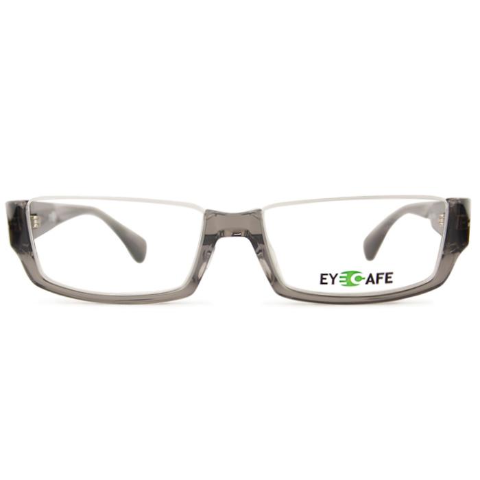 オンラインで人気の商品 アイカフェ EYE CAFE ec3849 c.2 クリアグレー アンダーリムメガネ 伊達 度付き メガネ めがね 眼鏡 メンズ レディース 新品 送料無料 54□17