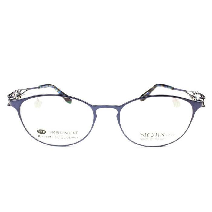 Nj10 ない めがね Nj10 C C 眼鏡 サイドパッド ネイビー C 鼻パッドなし 新品 メガネのアイカフェのネオジン ネオジン ない メガネ メガネ メガネのアイカフェ Neojin 送料無料 レディース フレーム