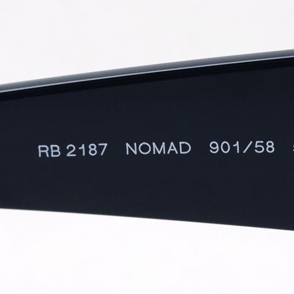 レイバン 偏光サングラス Ray-Ban ウェイファーラー ノマド RB2187 90158 ウェリントン 純正度付きレンズ可の画像