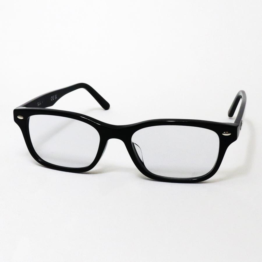 レイバン メガネ フレーム 調光 レンズセット 色が変わる RX5345D 2000 53サイズ Ray-Ban 度付き UVカット 伊達メガネ スクエアの画像