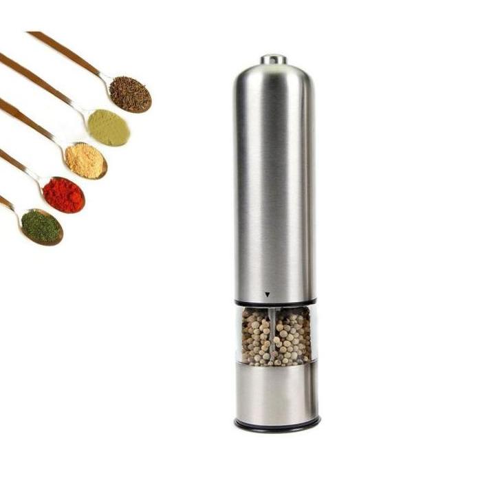 ペッパーミル 電動 胡椒 花椒 岩塩 ソルト スパイス用 ステンレス 粗さ調節可能 S 0152 Glassy 通販 Yahoo ショッピング