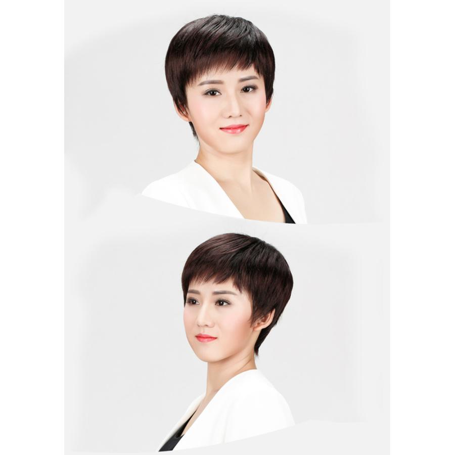 女性用かつら フルウィッグ 中高年 ショート 人毛 母のウィッグ ショート 通気性抜群 かつら Wz Glassy 通販 Yahoo ショッピング