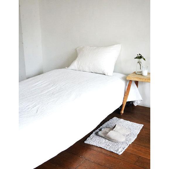 フォグリネンワーク リネンシングルシーツ ホワイト リトアニア製 fog linen work