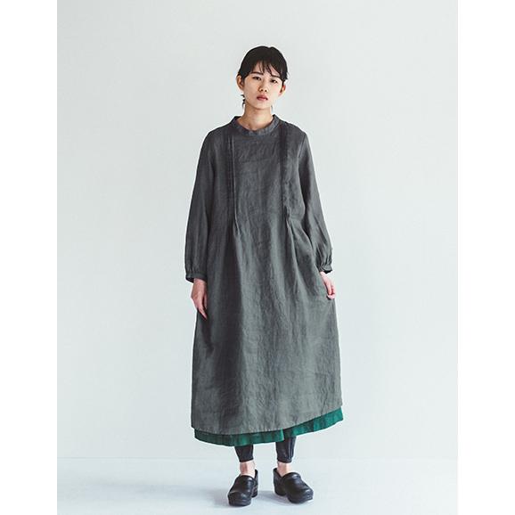フォグリネンワーク(fog linen work) サフィア ワンピース アシエ（※アシエ：品のあるグレー） LWA49593