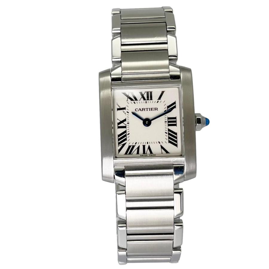 カルティエ Cartier 腕時計 タンク フランセーズ SM W51008Q3 スクエア アイボリー文字盤 SS クオーツアナログ 【箱・保付き】 【中古】 中古)CARTIER カルティエ タンク フランセーズ SM W51008Q3（商品ID