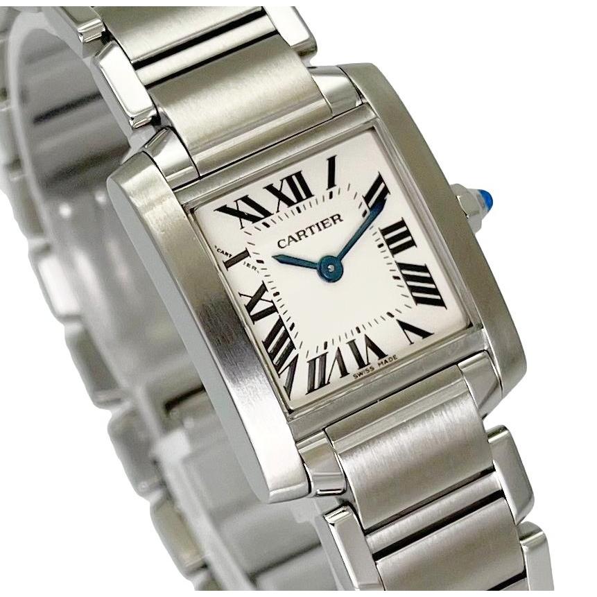 カルティエ Cartier 腕時計 タンク フランセーズ SM W51008Q3 スクエア アイボリー文字盤 SS クオーツアナログ 【中古】 中古)CARTIER カルティエ タンク フランセーズ SM W51008Q3（商品ID