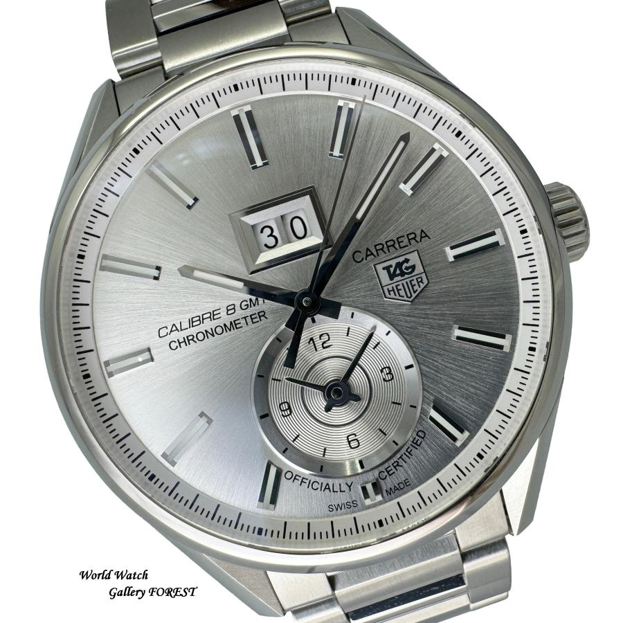 タグ・ホイヤー キャリバー 8自動巻き時計 グレー TAG HEUER（タグ・ホイヤー） カレラ グランドデイト GMT キャリバー8