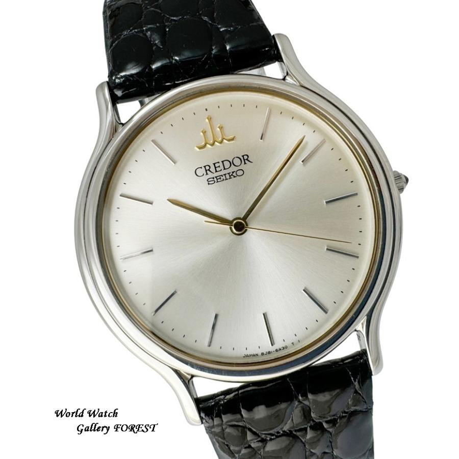 クレドール シグノ 8J81-6A30 セイコー クオーツ 中古 メンズ腕時計 シルバー文字盤の画像