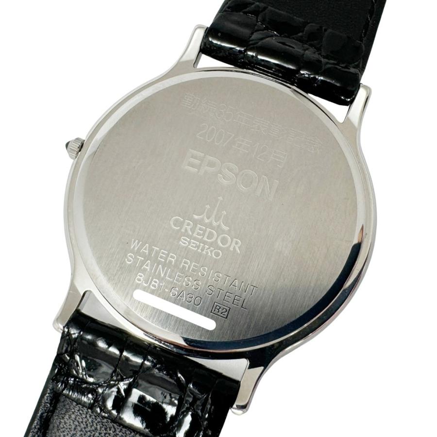 クレドール シグノ 8J81-6A30 セイコー クオーツ 中古 メンズ腕時計 シルバー文字盤の画像