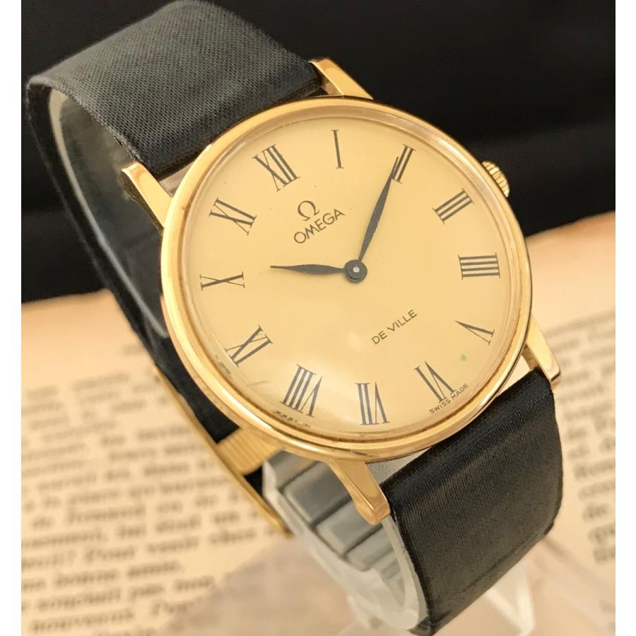 【美品】オメガ　メンズ　ゴールド　手巻き 手巻き 社外尾錠 オメガ キングホース オーマスター ゴールド文字盤