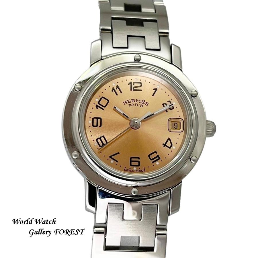 エルメス / HERMES　クリッパー　CL4.210　ピンク　クオーツ 【中古】 エルメス クリッパー CL4.210 クォーツ SS SS ピンク文字盤 23.8mm