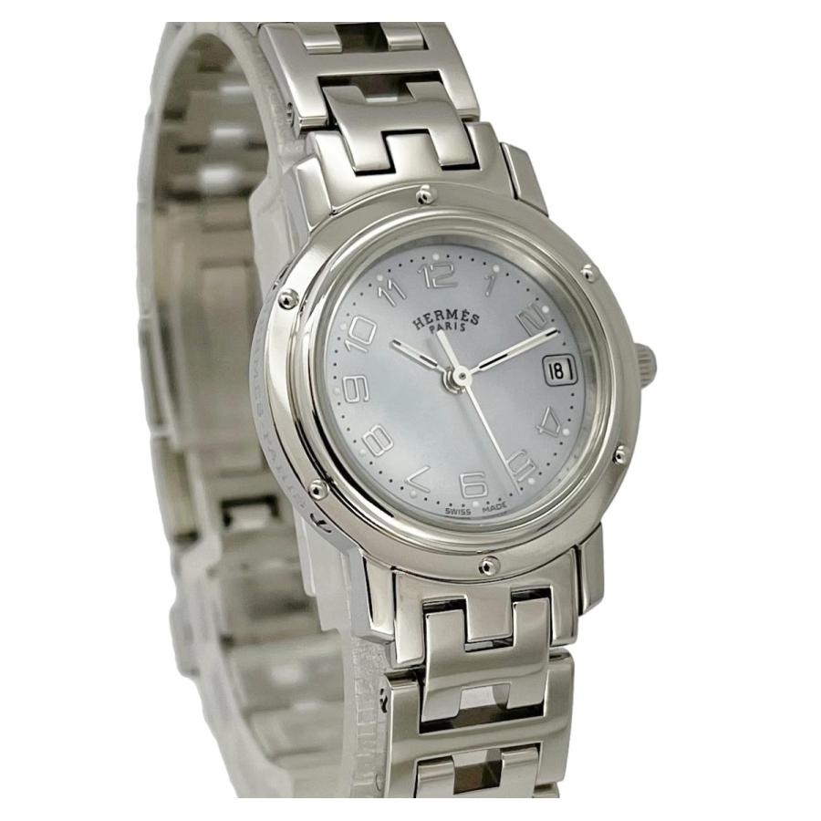 エルメス クリッパー ナクレ レディース 腕時計 CL4.210 クオーツ シェル文字盤
