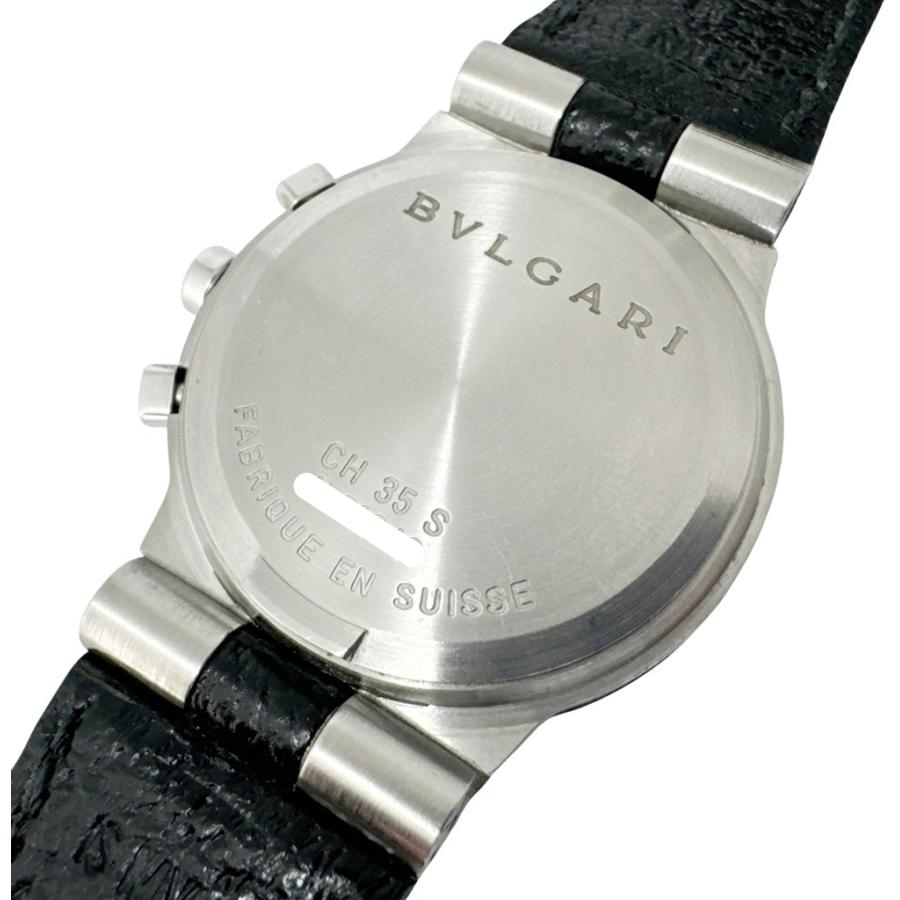 × BVRGARI ディアゴノ スポーツ クロノグラフ CH35S/鑑定書付き 35mm 自動巻き 黒文字盤　中古品　ブルガリ BVLGARI】ブルガリ『ディアゴノ スポーツ クロノグラフ』CH35SG メンズ