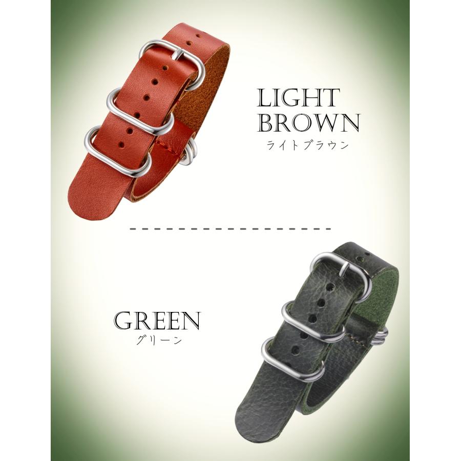 Calme（カルム） NATO 本革 なめし革 ベルト 18mm 〜 24mm G10 バンド