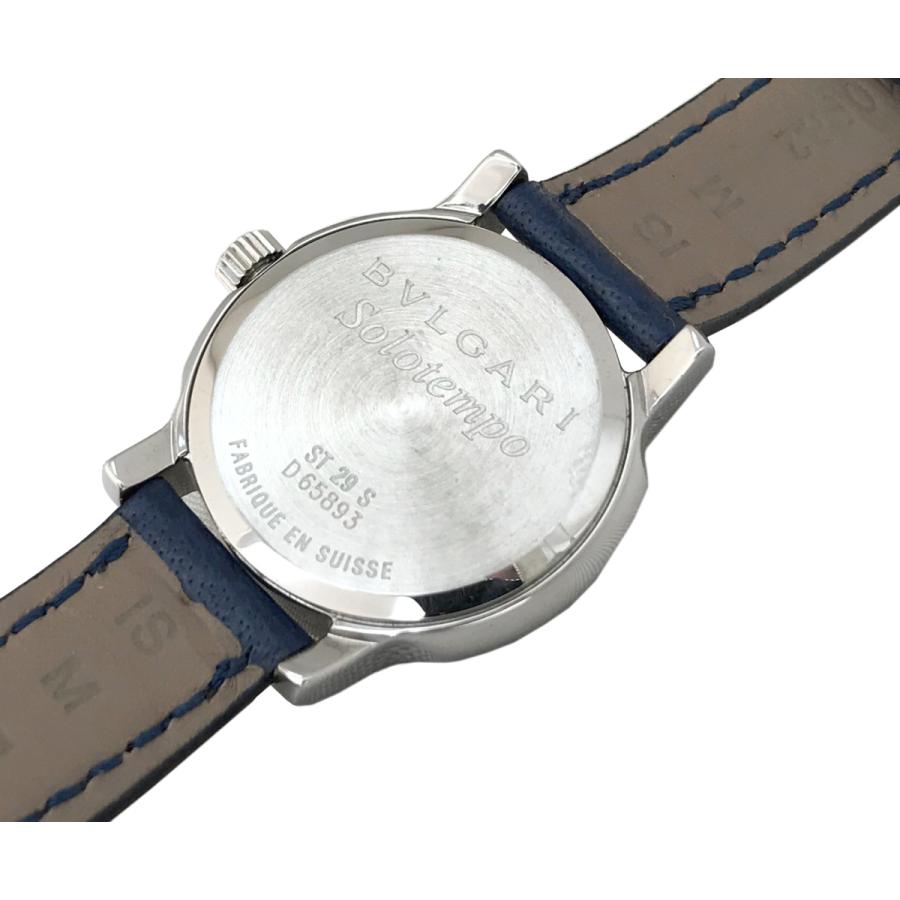 ブルガリ BVLGARI ST29S クオーツ ネイビー文字盤 SS レザー ブルガリ BVLGARI ST29S クオーツ ネイビー文字盤 SS レザー