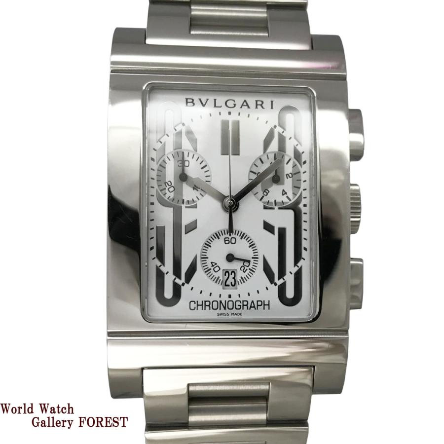 ブルガリ BVLGARI レッタンゴロ RTC49S クロノグラフ 中古 メンズ腕時計 クオーツ 白文字盤 :c917925790:時計専門店