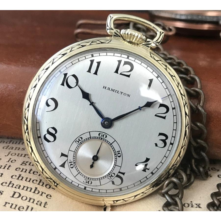 ハミルトン アンティーク 懐中時計 彫刻ケース 手巻き 1927s 