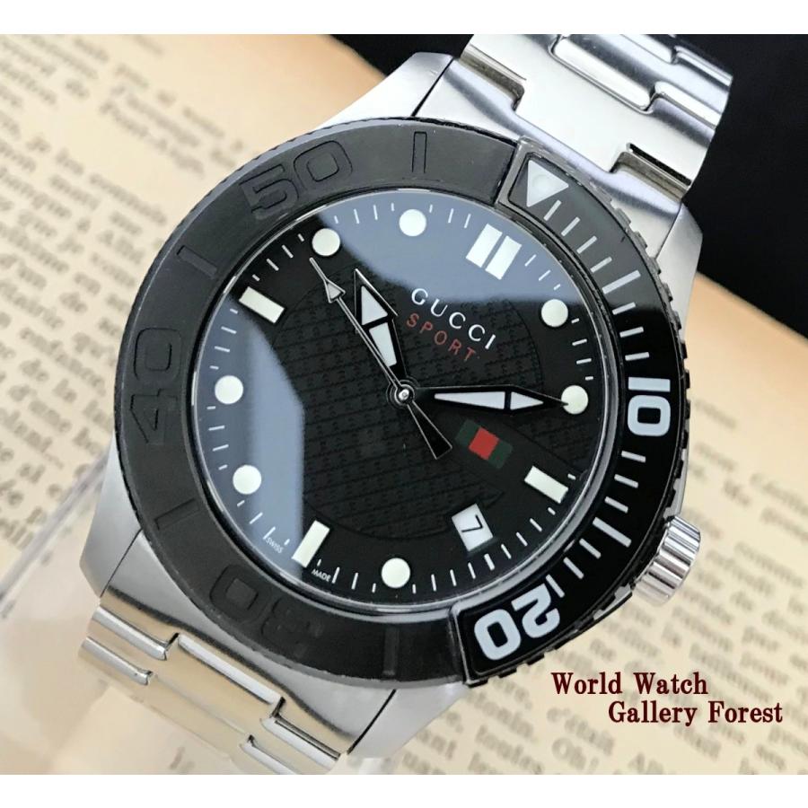 稼動 GUCCI 126.4 Gタイムレス 黒文字盤 G-Timeless GUCCI グッチ 126 2 Gタイムレス 43mm エクストララージ