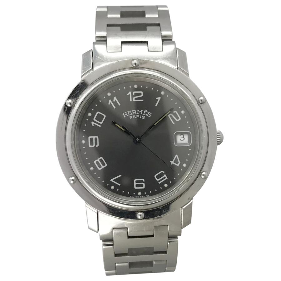 Hermes エルメス クリッパー 中古 メンズ腕時計 クオーツ Ss ダークグレー文字盤 J 時計専門店forest 通販 Yahoo ショッピング