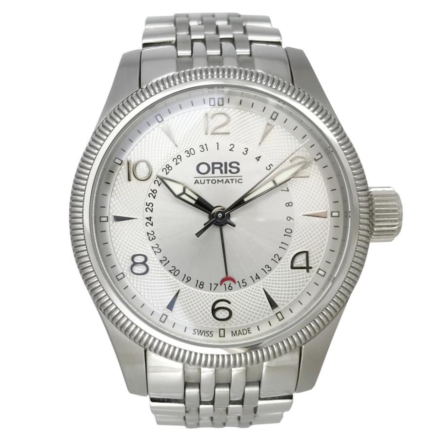 オリス 自動巻時計 ホワイト文字盤　ビッグクラウン　ポインターデイト　美品！ BIG CROWN オリス ORIS ビッグクラウン ポインターデイト 7679