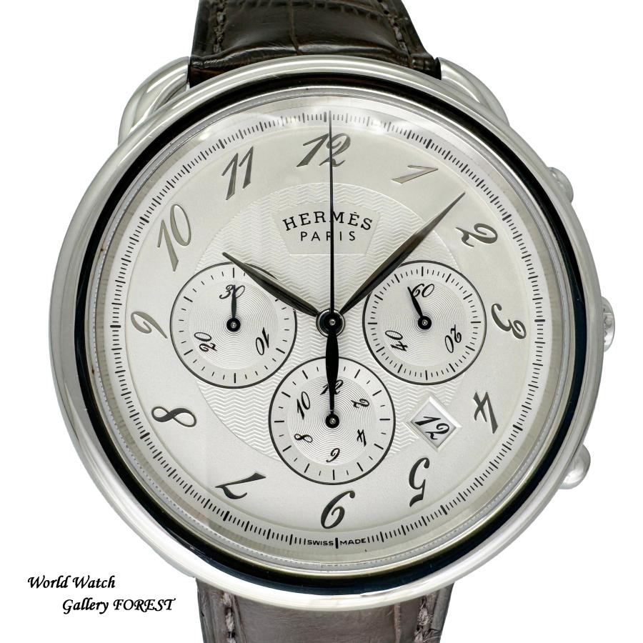 HERMES エルメス アルソー AR4.910 クロノグラフ 中古 メンズ腕時計  