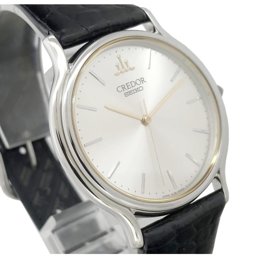 セイコークレドール 18KTベゼル ,STEELバンド8J81-6A30 CREDOR クレドール 8J81 6A30 SS レザー セイコー SEIKO