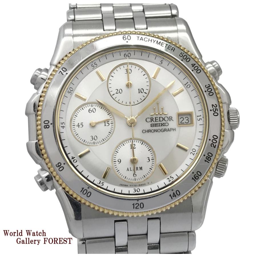CREDOR クレドール パシフィーク 7T72 6A00 クロノグラフ K18WG SS