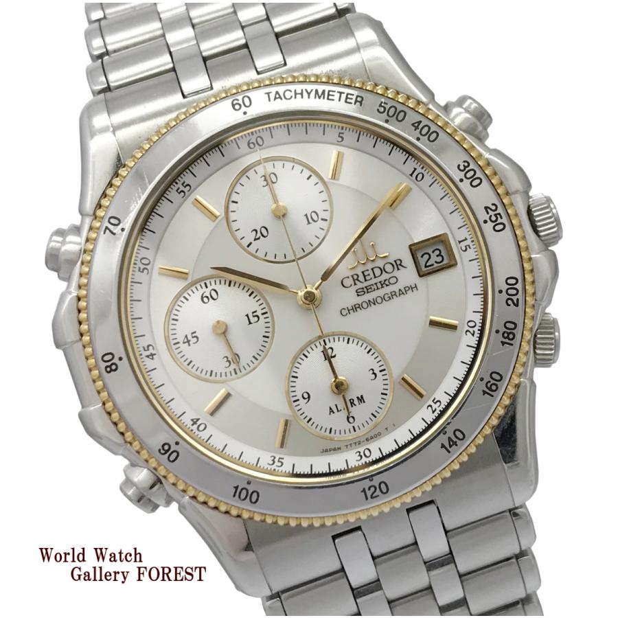 CREDOR クレドール パシフィーク 7T72 6A00 クロノグラフ K18WG SS