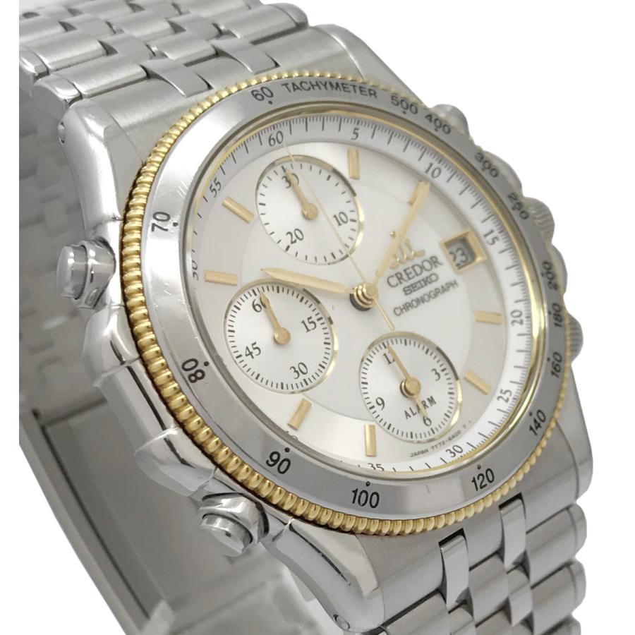 CREDOR クレドール パシフィーク 7T72 6A00 クロノグラフ K18WG SS