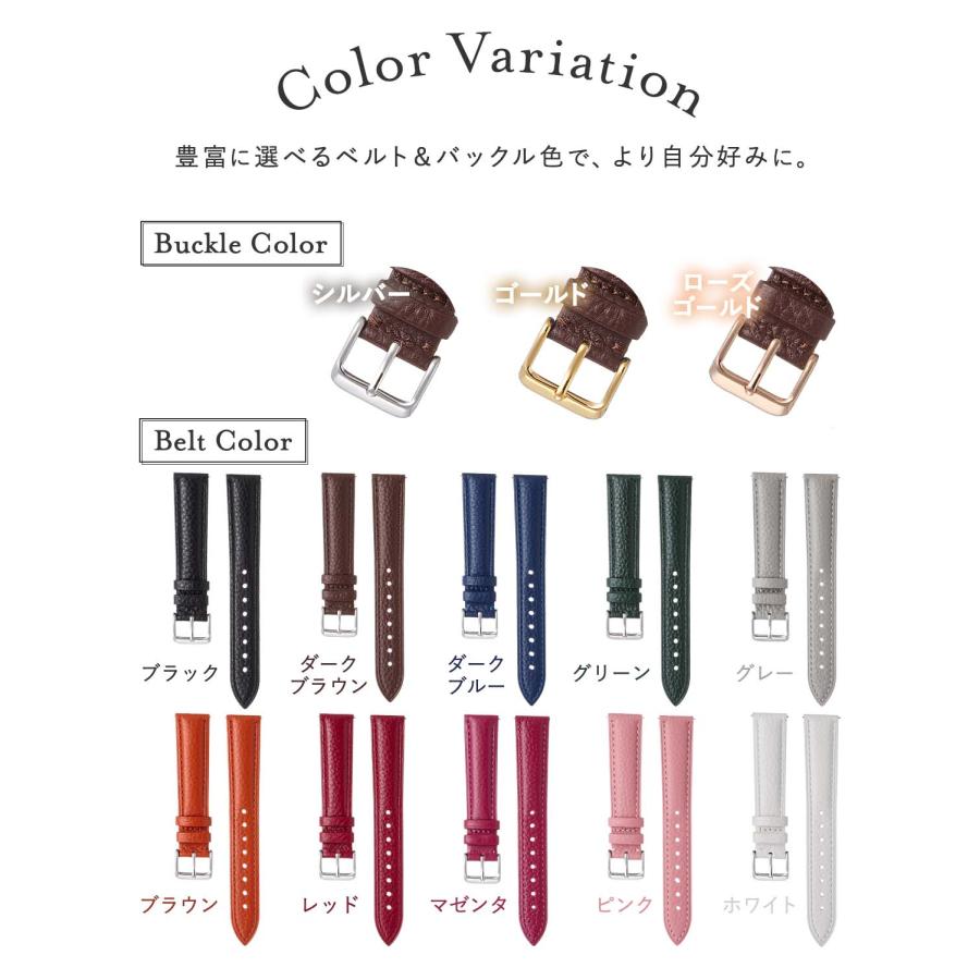 Calme カルム 腕時計 シボ革 レザー ベルト 本革 時計 スマートウォッチ バンド クイックリリース 12mm 14mm 16mm 17mm 18mm 19mm 20mm 21mm 22mm 24mm |  | 05