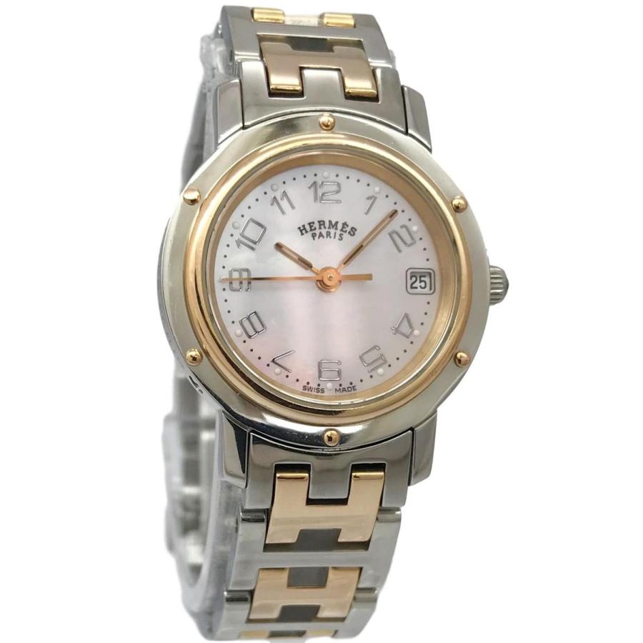 HERMES クリッパーピンクシェル ダイヤ付き エルメス クリッパー ピンクシェル文字盤 | Ante Official select