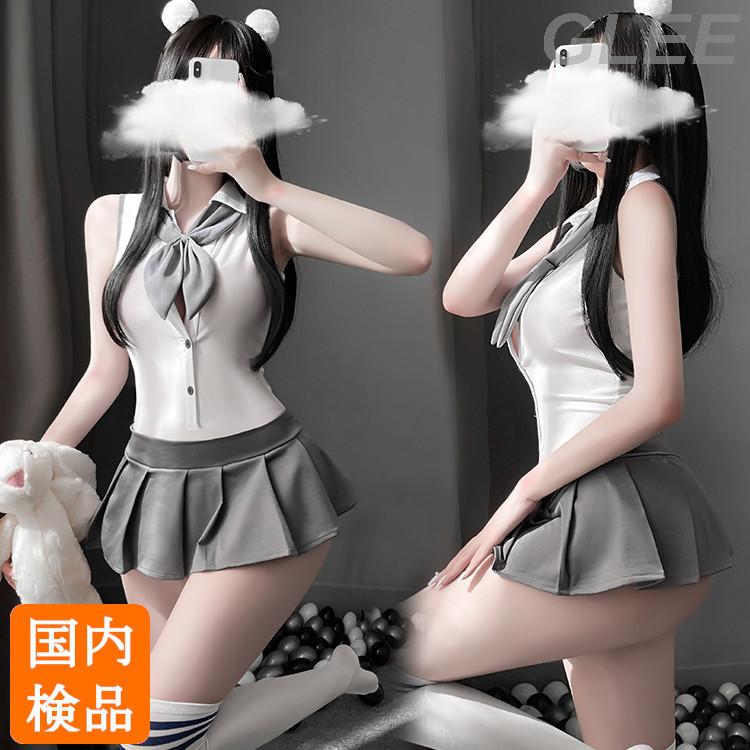 コスプレ セーラ服 セーラー服 制服 学生服 衣装 下着 セクシーランジェリー セクシー 大胆 コスチューム 透け感 過激 かわいい 可愛い 大胆 股割れ セット の商品画像