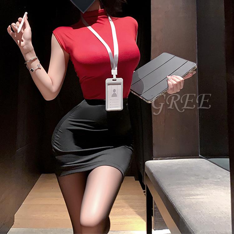 伸縮性抜群 OL風コスプレ衣装セット 秘書 女教師 OL 先生 制服 セクシーランジェリー ハロウィン コスプレ 大きいサイズ 男ウケ 人気 コスチューム フリーサイズ | ブランド登録なし | 17
