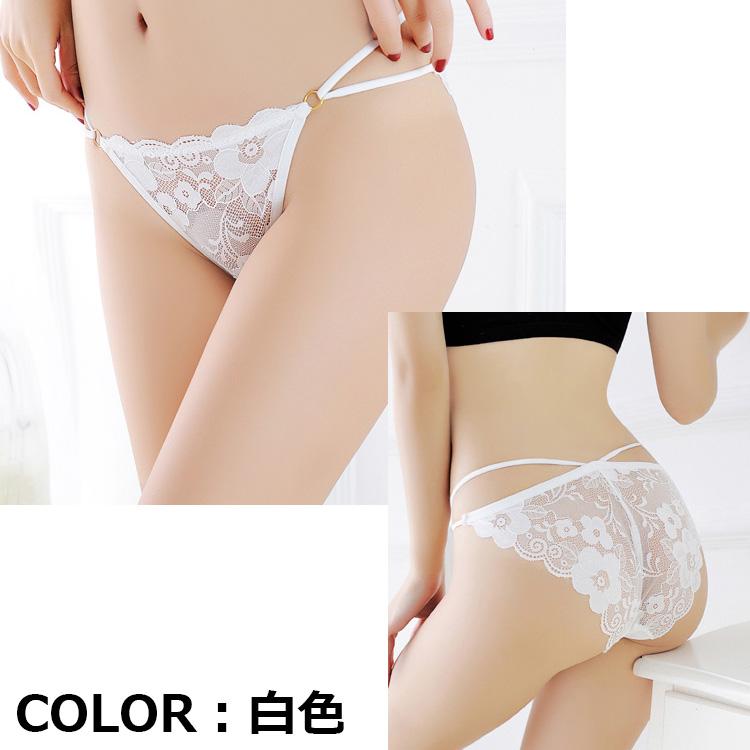 ショーツ レディース セクシーランジェリー 透け感 レース 花柄 ローライズ 美尻 勝負下着 大人 可愛い フリーサイズ シースルー インナー ストリングショーツ | ブランド登録なし | 17