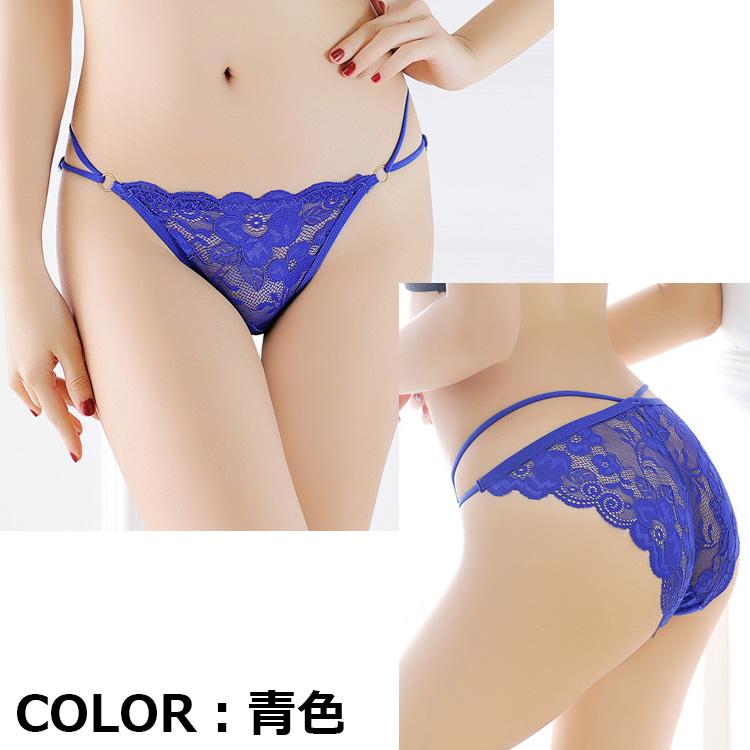 ショーツ レディース セクシーランジェリー 透け感 レース 花柄 ローライズ 美尻 勝負下着 大人 可愛い フリーサイズ シースルー インナー ストリングショーツ | ブランド登録なし | 11