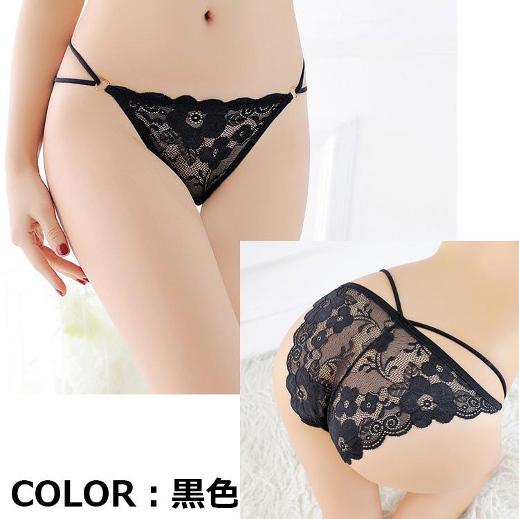ショーツ レディース セクシーランジェリー 透け感 レース 花柄 ローライズ 美尻 勝負下着 大人 可愛い フリーサイズ シースルー インナー ストリングショーツ | ブランド登録なし | 13