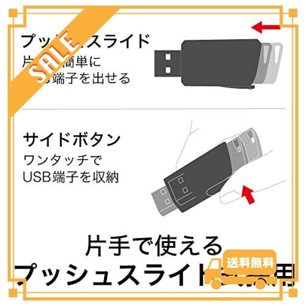バッファロー  国内メーカー  USBメモリ 64GB ノックスライド式 USB2.0 RUF2-SP64G-BK｜glegle-drive｜02