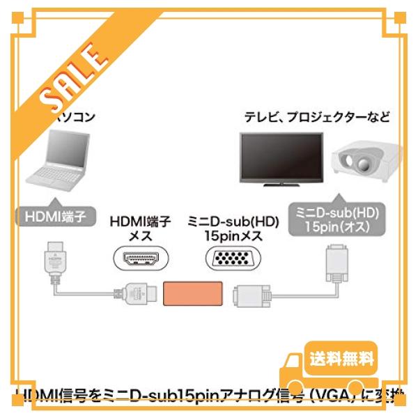 サンワサプライ HDMI-VGA変換アダプタ (HDMI Aメス-VGAメス) ブラック AD-HD13VGA｜glegle-drive｜05