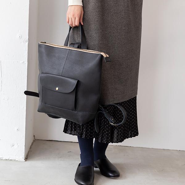 kanmi ブラック リュック・バックパック Kanmi.] All story BOXリュック ブラック