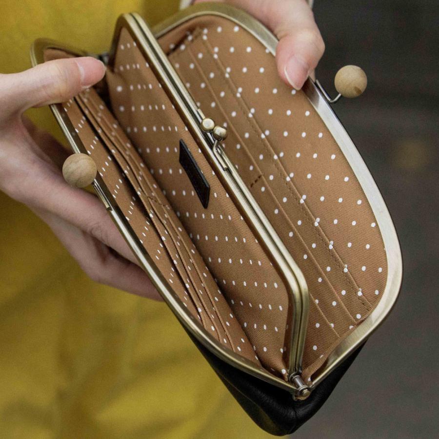 Kanmi. カンミ ドロップツリー木玉 ロングがま口ウォレット WL22