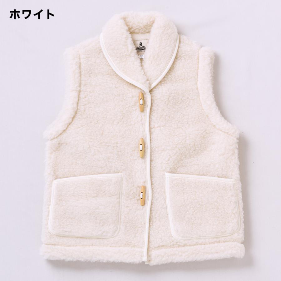 ボアベスト レディース 無染色ウール ショールカラー ベスト 軽量 COLD