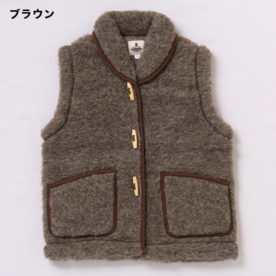 ボアベスト レディース 無染色ウール ショールカラー ベスト 軽量 COLD