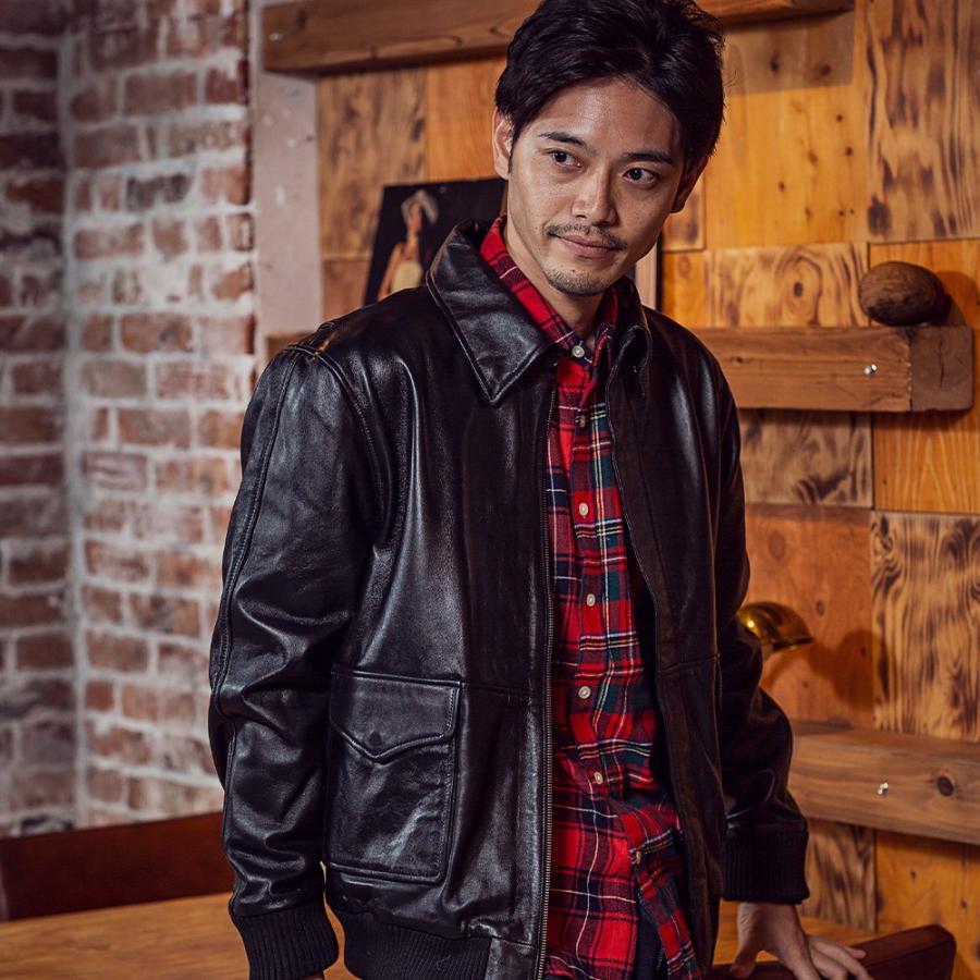 Herringbone Club ラムスキン A2 フライト ブルゾン 羊革 Herringbone Club ラムスキン A2 フライト ブルゾン 羊革