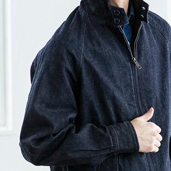 British Green ハンティングジャケット リジットデニム 岡山デニム BRITISH GREEN 日本製 デニムブルゾン - ブリティッシュグリーン