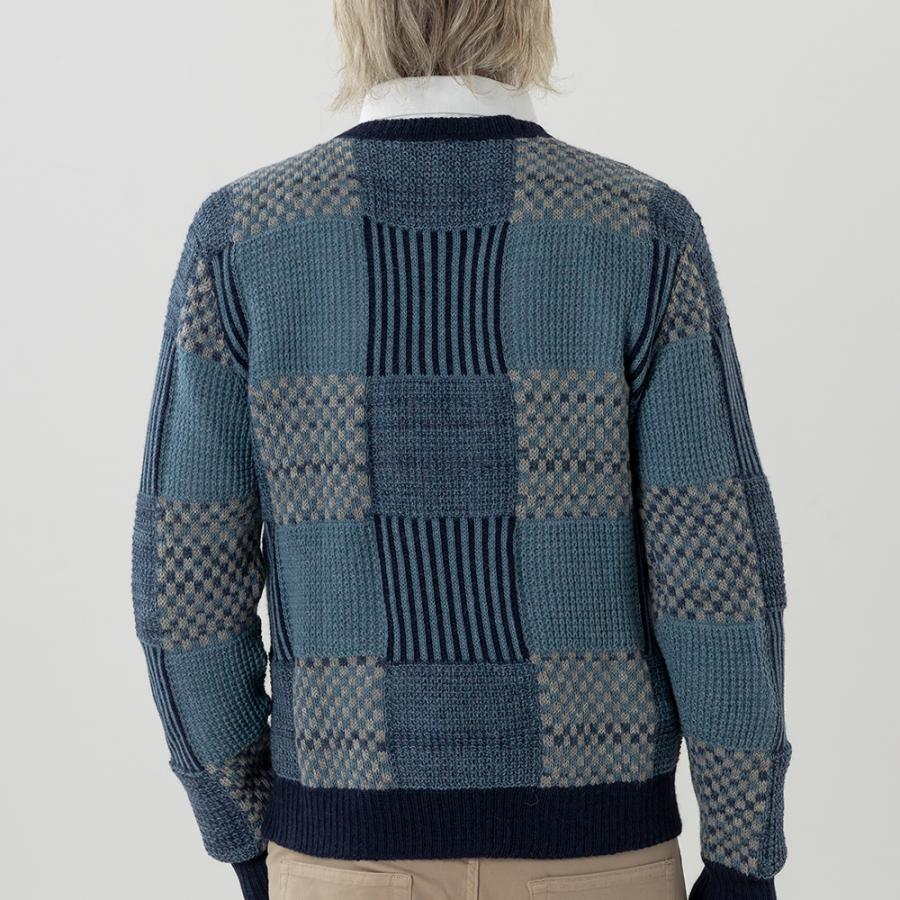 アルパカ市松模様セーター ペルー製 メンズ アルパカ100％ 40代 50代