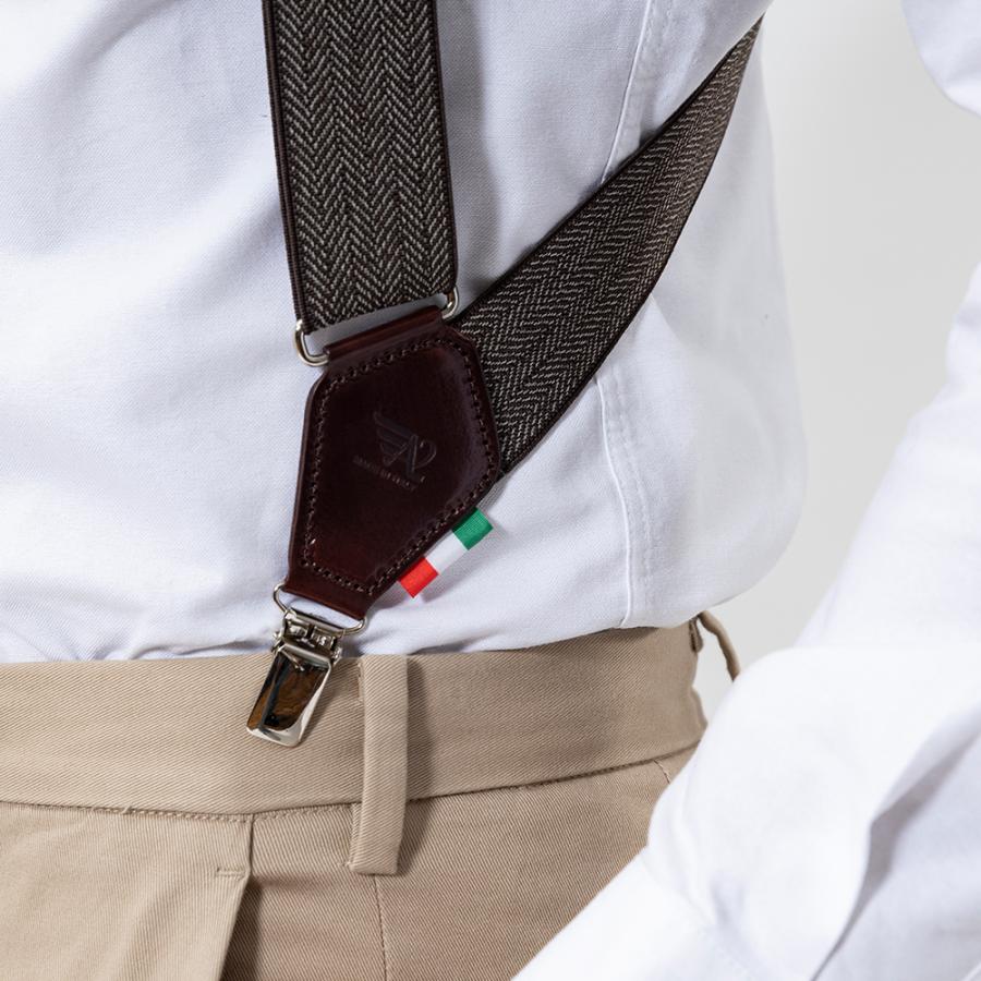 ALEN2 イタリア製ヘリンボーンサスペンダー アレン2 エックス字型